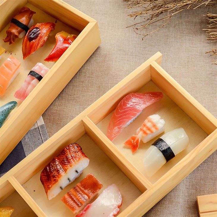 Japanese Bamboo Boat-shaped Cuisine Sashimi Croissant Plate Snack