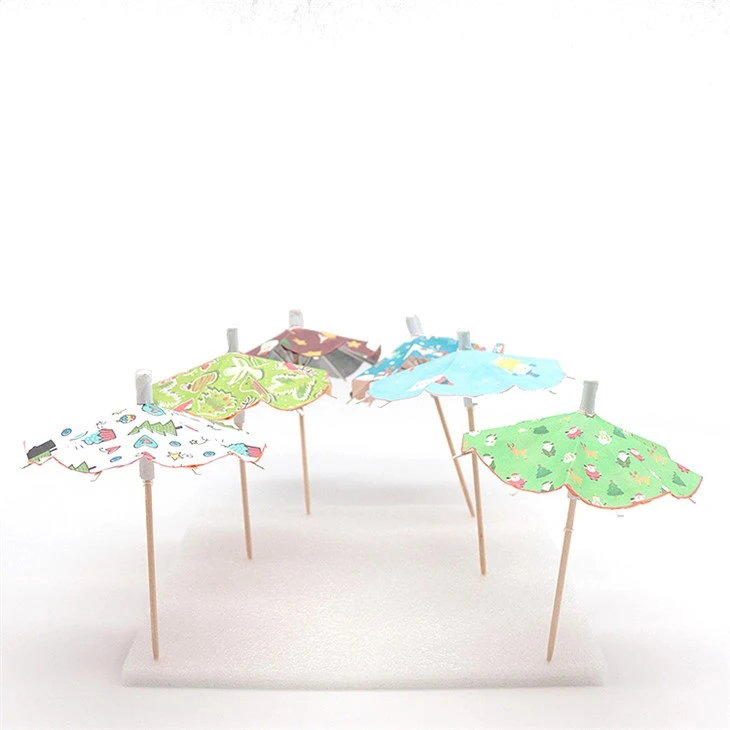 Estick Customized Wholesale Cake Cocktail Wedding Flamingo Whimsical Disposable Umbrella Fruit Picks For Sale