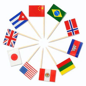 Palillos de dientes con bandera desechables personalizados ESTICK
